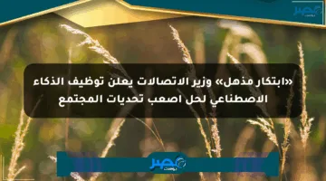 «ابتكار مذهل» وزير الاتصالات يعلن توظيف الذكاء الاصطناعي لحل أصعب تحديات المجتمع